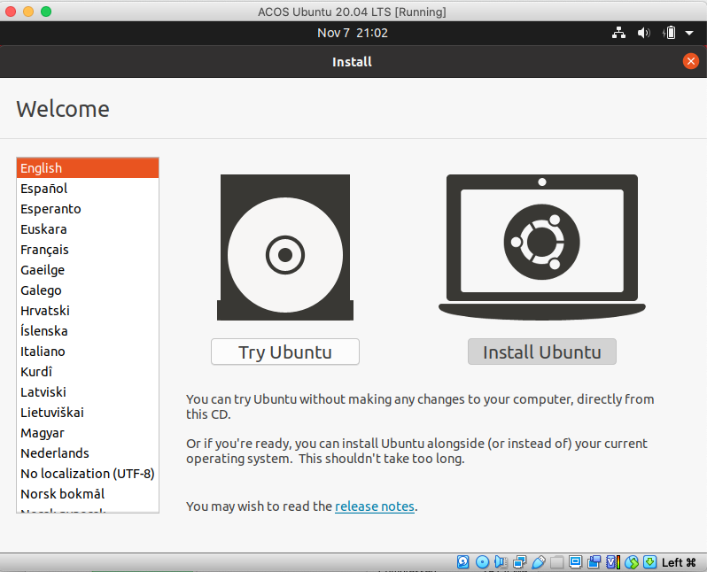 VirtualBox Install Ubuntu