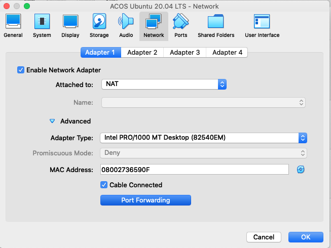 VirtualBox Ubuntu Port Forwarding 1